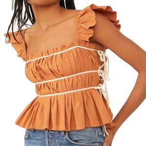 NWT Free People Claude Corset in Terra